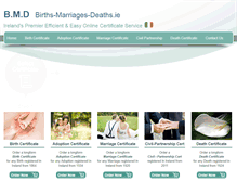 Tablet Screenshot of births-marriages-deaths.ie